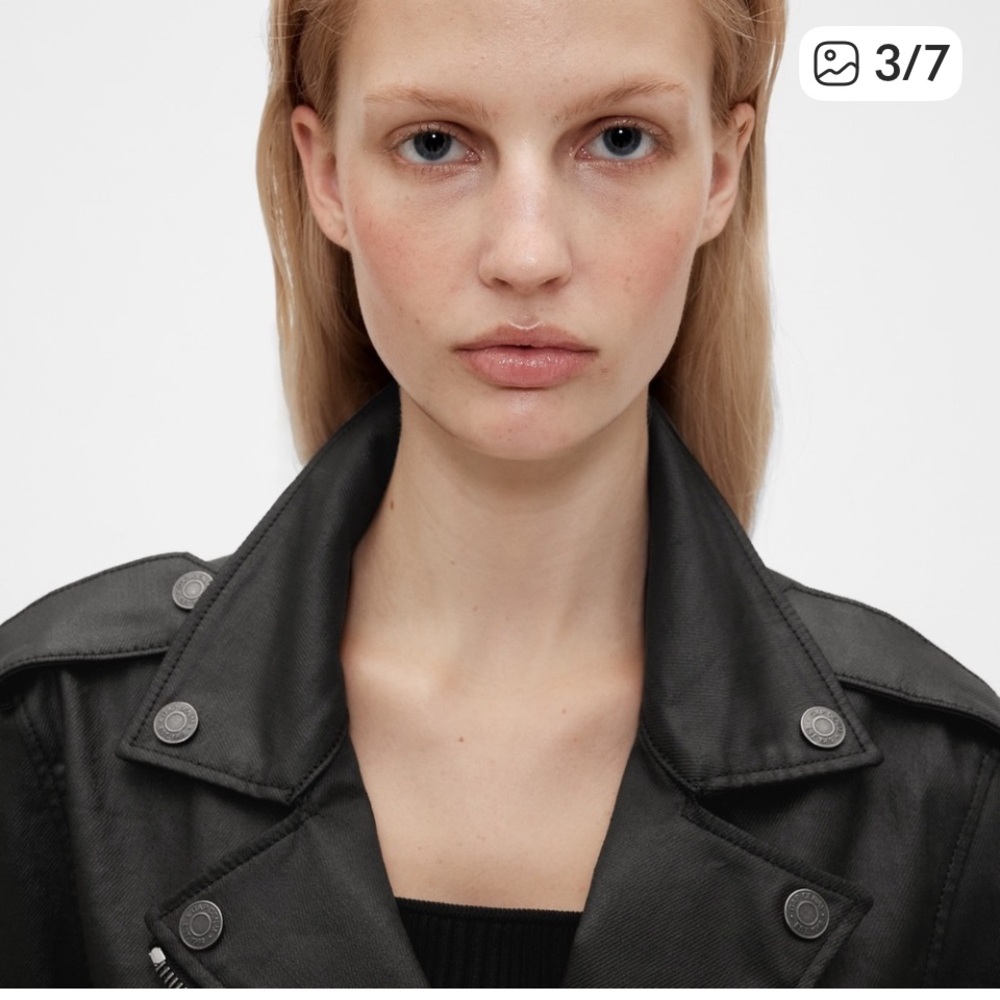 GAP Zac Posen Black Leather Jacket Classic Moto NWT. SIZE MEDIUM. ๐ค - Picture 3 of 9